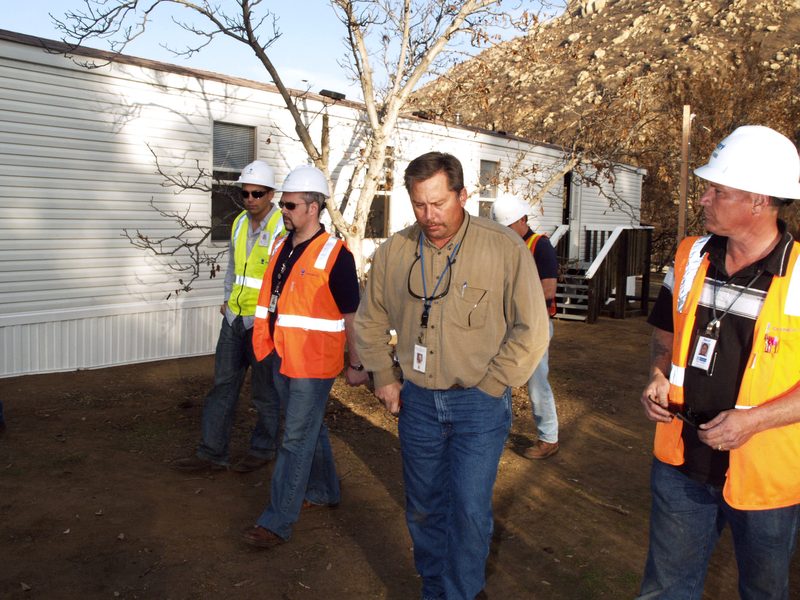 Inspection team reviewing a property