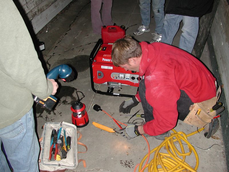 Electrician at work